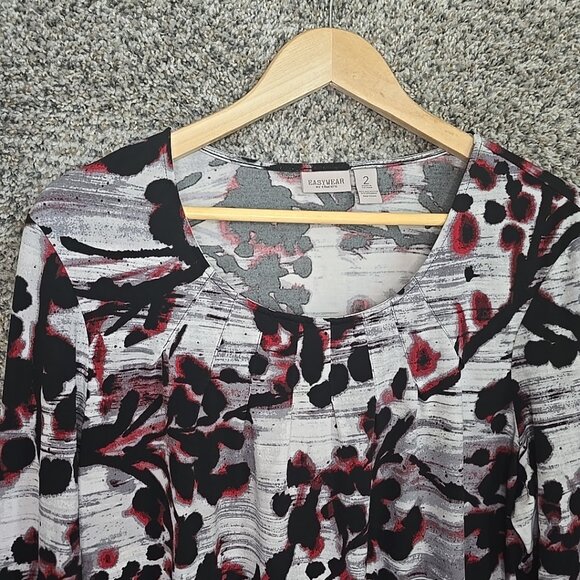 Chicos Easywear Top Womens 2 US Large Black Scoop Neck Blouse Casual Ladies - Picture 4 of 7